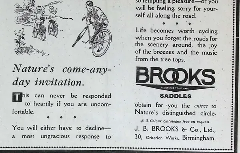 Brooks Saddles "Nature's come-any-day invitation"