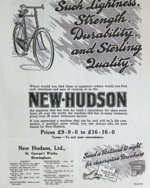 New Hudson "Such Lightness, Strength, Durability"