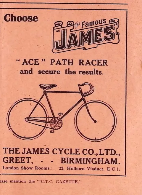 James Cycle Co. "Ace" Path Racer advertisement