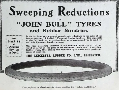 "John Bull" cycle tyres advertisement