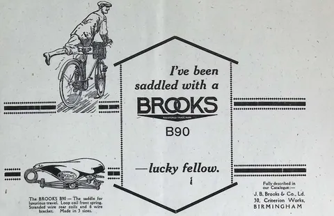 Brooks B90 saddle advertisement