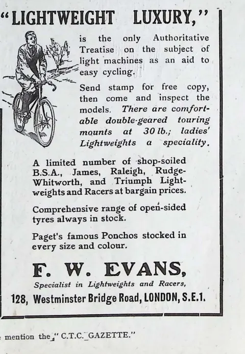 F. W. Evans "Lightweight Luxury" advertisement