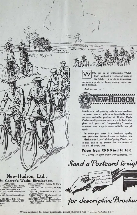 New-Hudson cycles advertisement