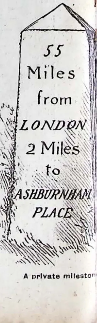 A private milestone near Ashburnham Place