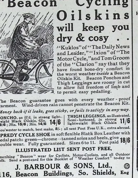 "Beacon" Cycling Oilskins advertisement