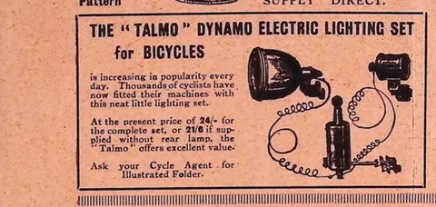 Talmo dynamo electric lighting set advertisement