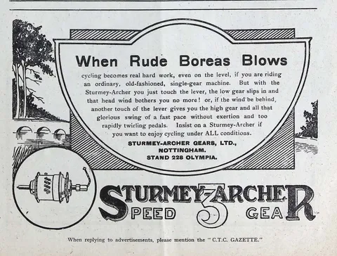 Sturmey-Archer 'When Rude Boreas Blows' advertisement