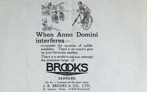 Brooks Saddles 'When Anno Domini interferes' advertisement