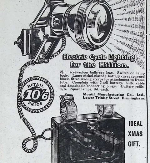 Montil 'Electric Cycle Lighting for the Million' advertisement