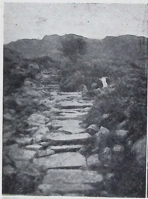 Off the beaten track: a stone-slabbed mountain path