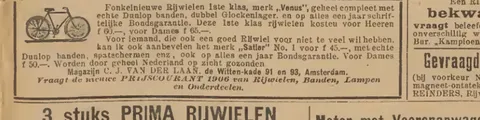 Fonkelnieuwe Rijwielen, merk Venus