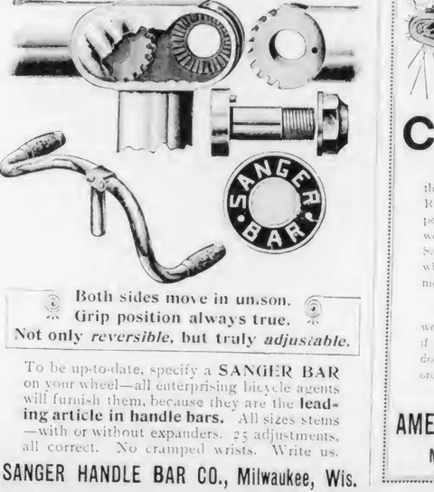 Sanger Bars, Sanger Handle Bar Co., Milwaukee