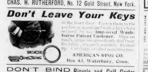 Don't Leave Your Keys, American Ring Co., Waterbury