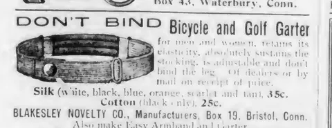 Bicycle and Golf Garter, Blakesley Novelty Co., Bristol