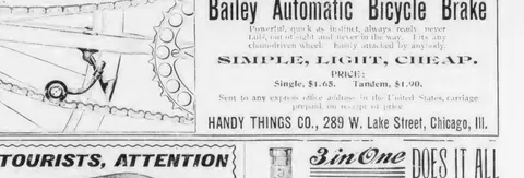 Bailey Automatic Bicycle Brake, Handy Things Co., Chicago