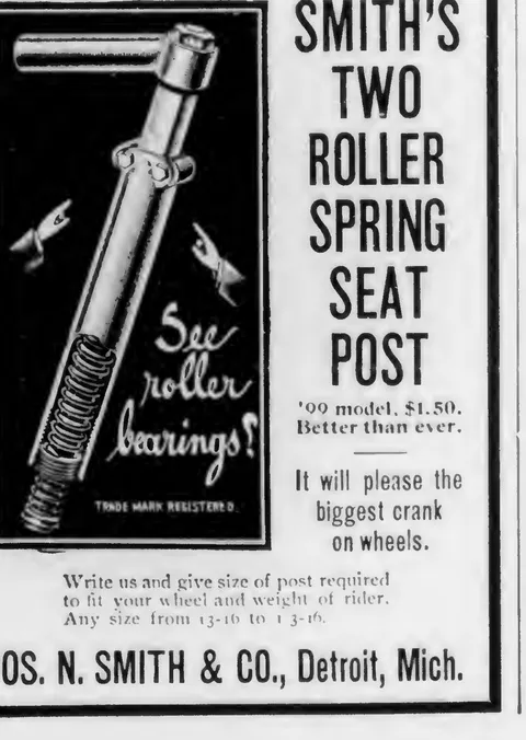 Smith's Two Roller Spring Seat Post, Jos. N. Smith & Co., Detroit
