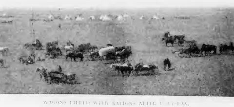 Wagons Filled with Rations After Issue-Day
