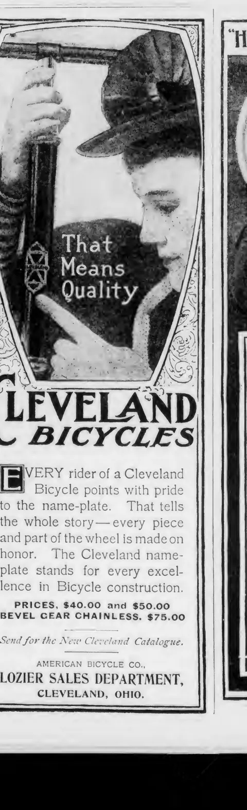 Cleveland Bicycles, "That Means Quality"
