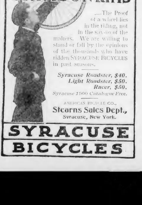 "Keep Your Eye on the Crimson Rims", Syracuse Bicycles