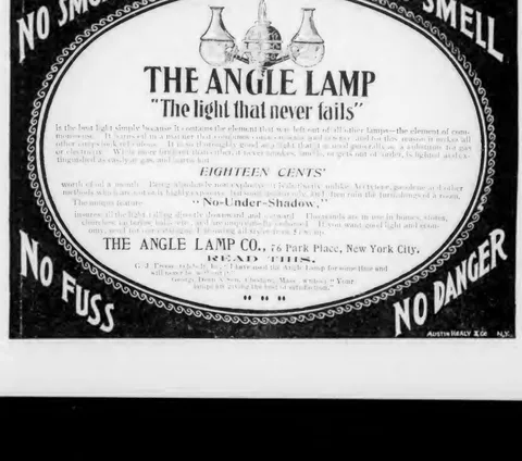 The Angle Lamp, "No Smoke, No Smell, No Fuss, No Danger"