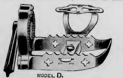 Model D swinging pedal with toe clip