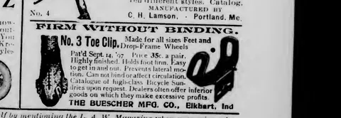 No. 3 Toe Clip advertisement (Firm Without Binding)