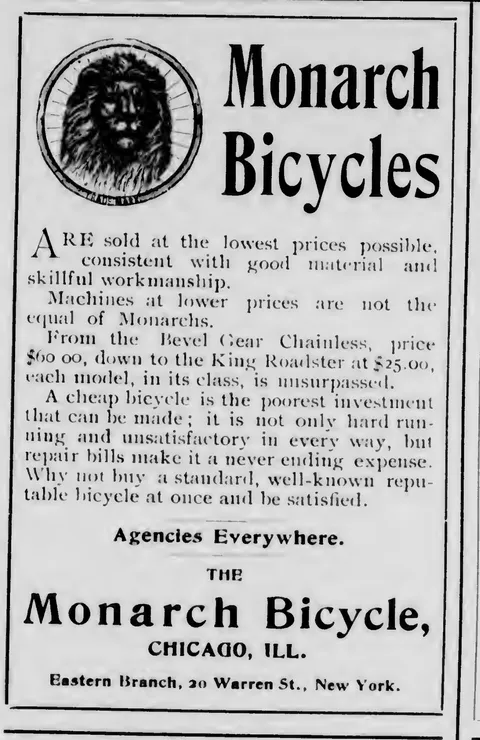Monarch Bicycles advertisement