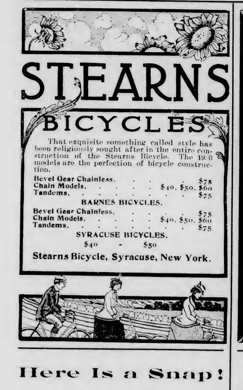 Stearns Bicycles advertisement