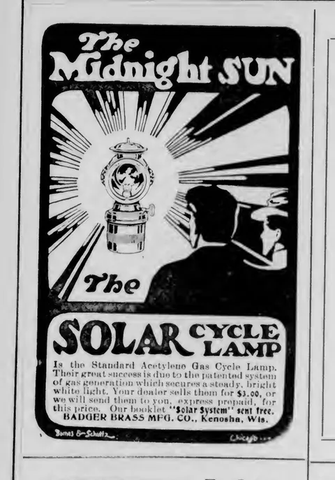 The Midnight Sun Solar Cycle Lamp advertisement