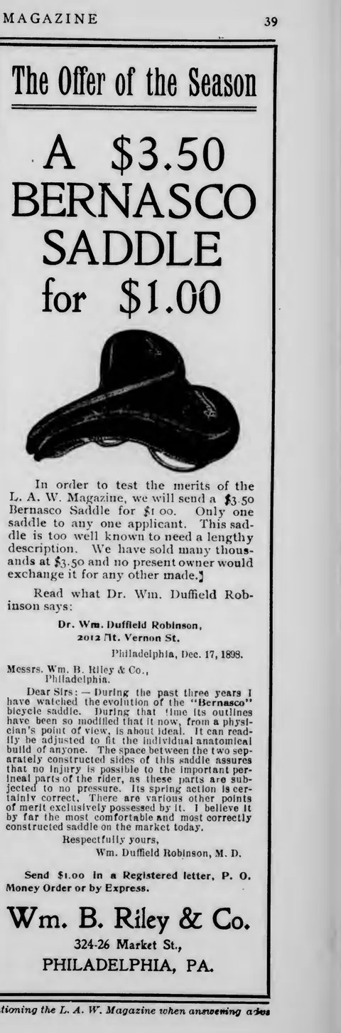 Bernasco Saddle offer