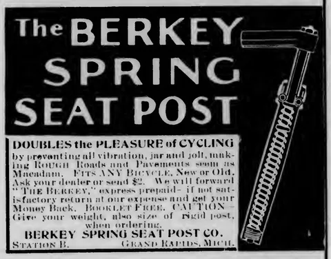 The Berkey Spring Seat Post advertisement