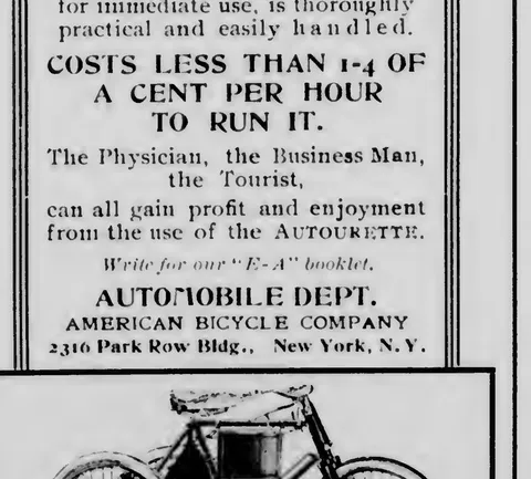Autourette Motor Tricycle advertisement