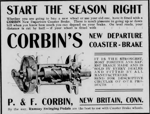 Corbin's New Departure Coaster-Brake advertisement