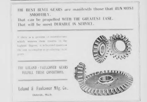 Leland & Faulconer bevel gears advertisement