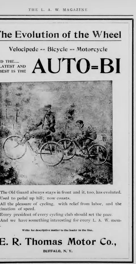 E. R. Thomas Motor Co. 'Auto-Bi' advertisement