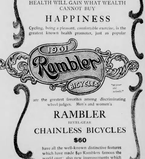 1901 Rambler Chainless Bicycles advertisement