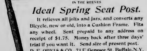 Ideal Spring Seat Post advertisement
