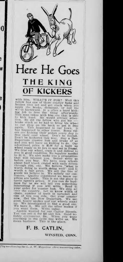 'Here He Goes, The King of Kickers' advertisement