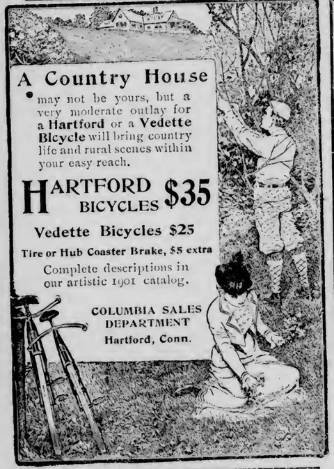 Hartford and Vedette Bicycles advertisement
