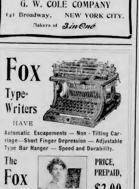 Fox Typewriter advertisement