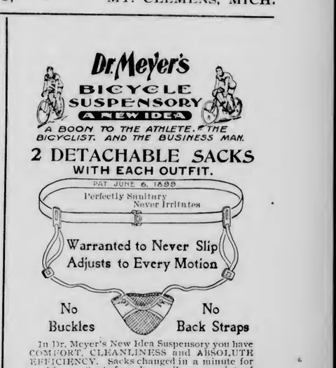 Dr. Meyer's Bicycle Suspensory advertisement
