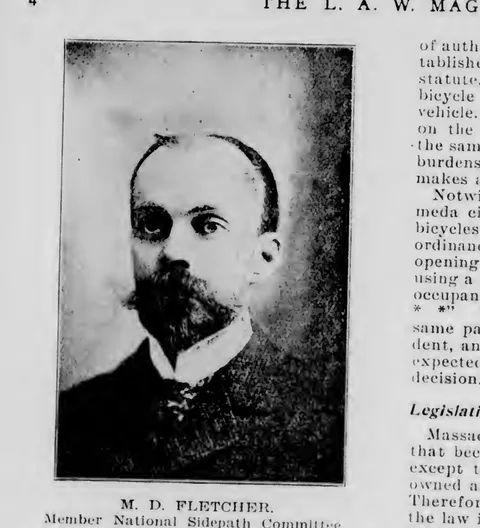 M.D. Fletcher, Member National Sidepath Committee