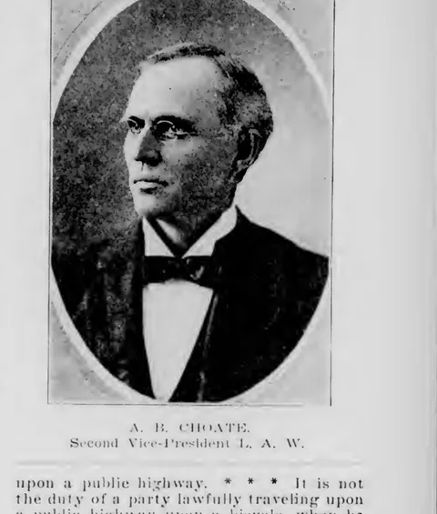 A.B. Choate, Second Vice-President L.A.W.