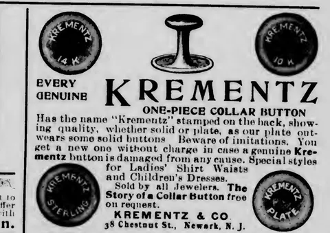 Krementz One-Piece Collar Button