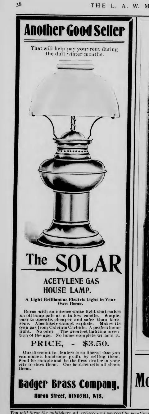 The Solar Acetylene Gas House Lamp