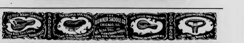 Saddle trade-mark strip