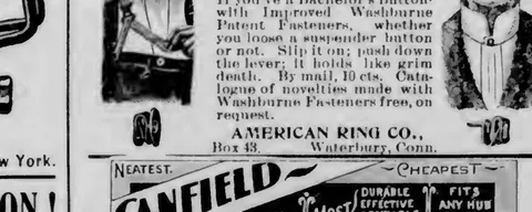 Washburne Patent Fasteners, American Ring Co.