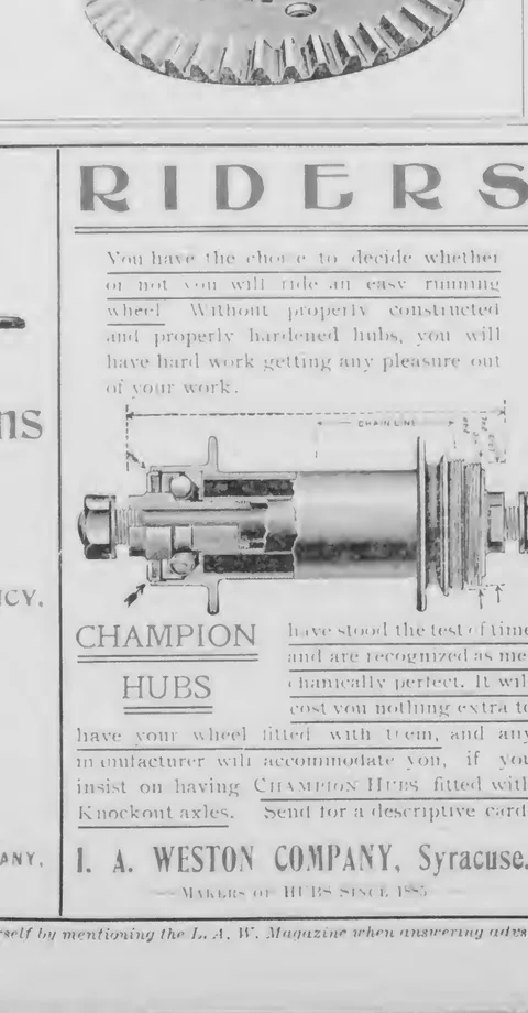 Champion Hubs, I.A. Weston Company