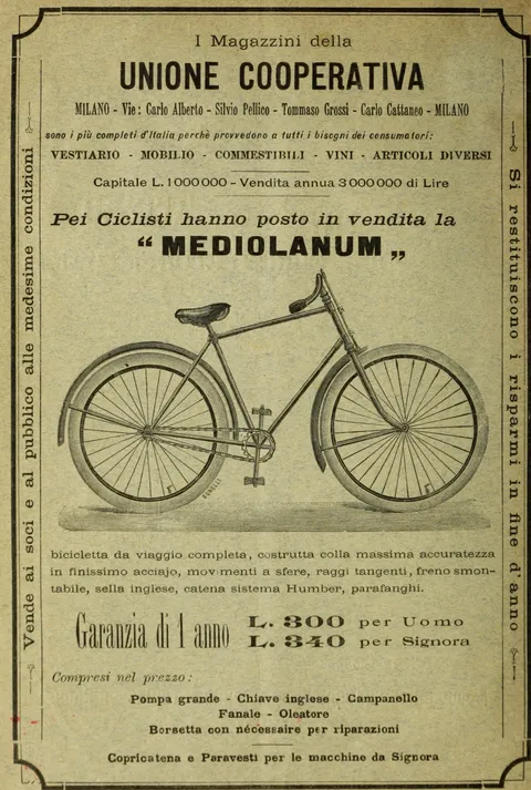 I Magazzini della Unione Cooperativa, Milano, bicicletta "Mediolanum"