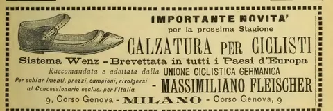 Calzatura per Ciclisti, Sistema Wenz, Massimiliano Fleischer, Milano